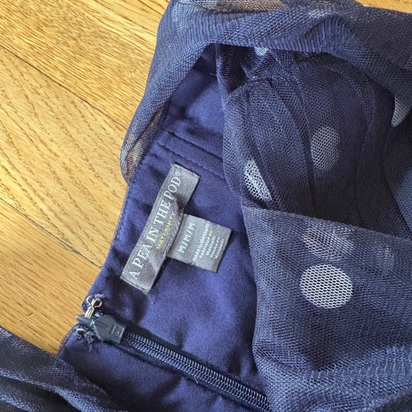 A Pea in the Pod Navy Blue Polka Dot Tulle Dress, Wedding, Event--Medium - Picture 3 of 3